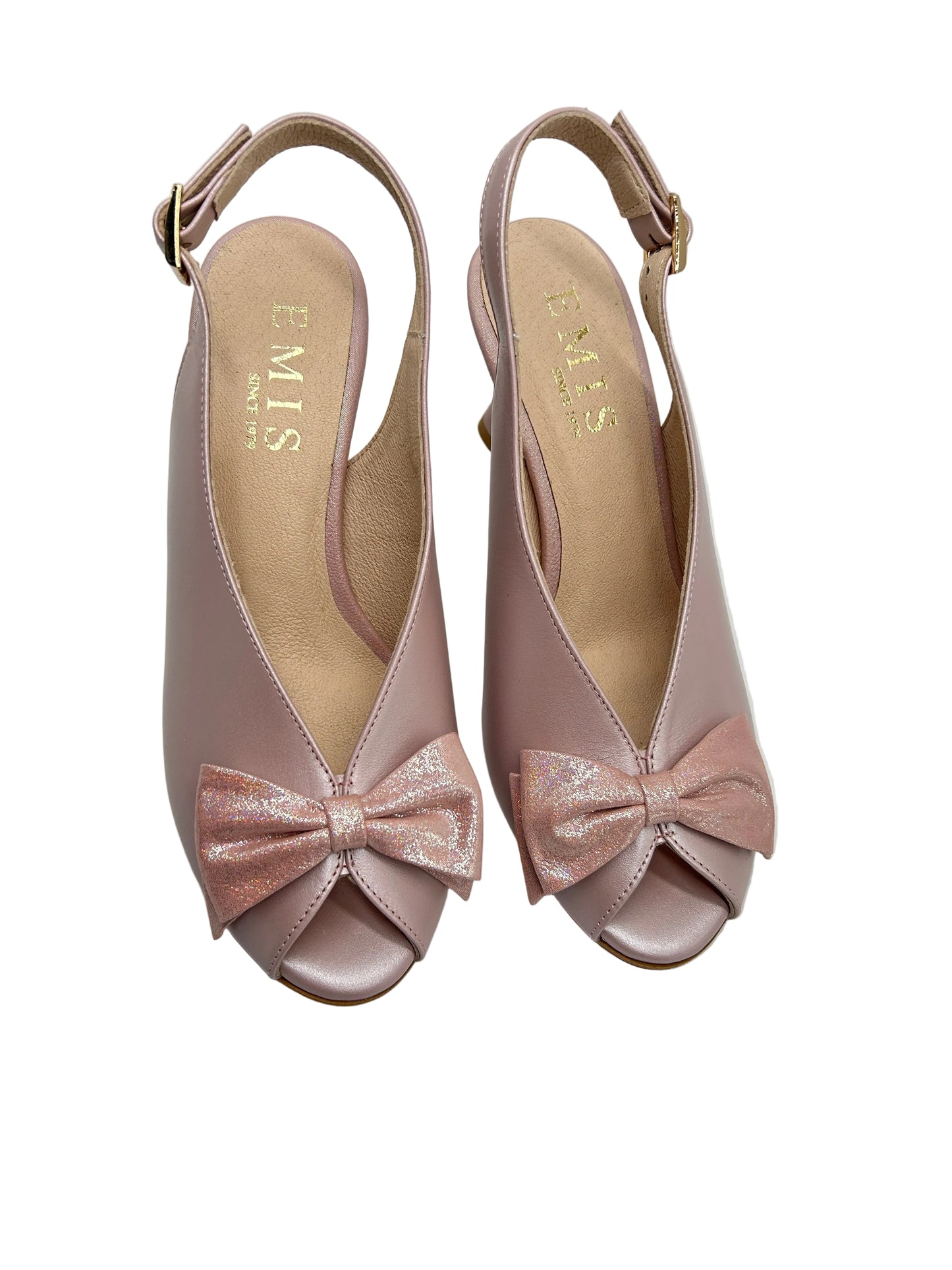 Emis S8497/218 624/492 Pink Slingback Heels with Peep Toe