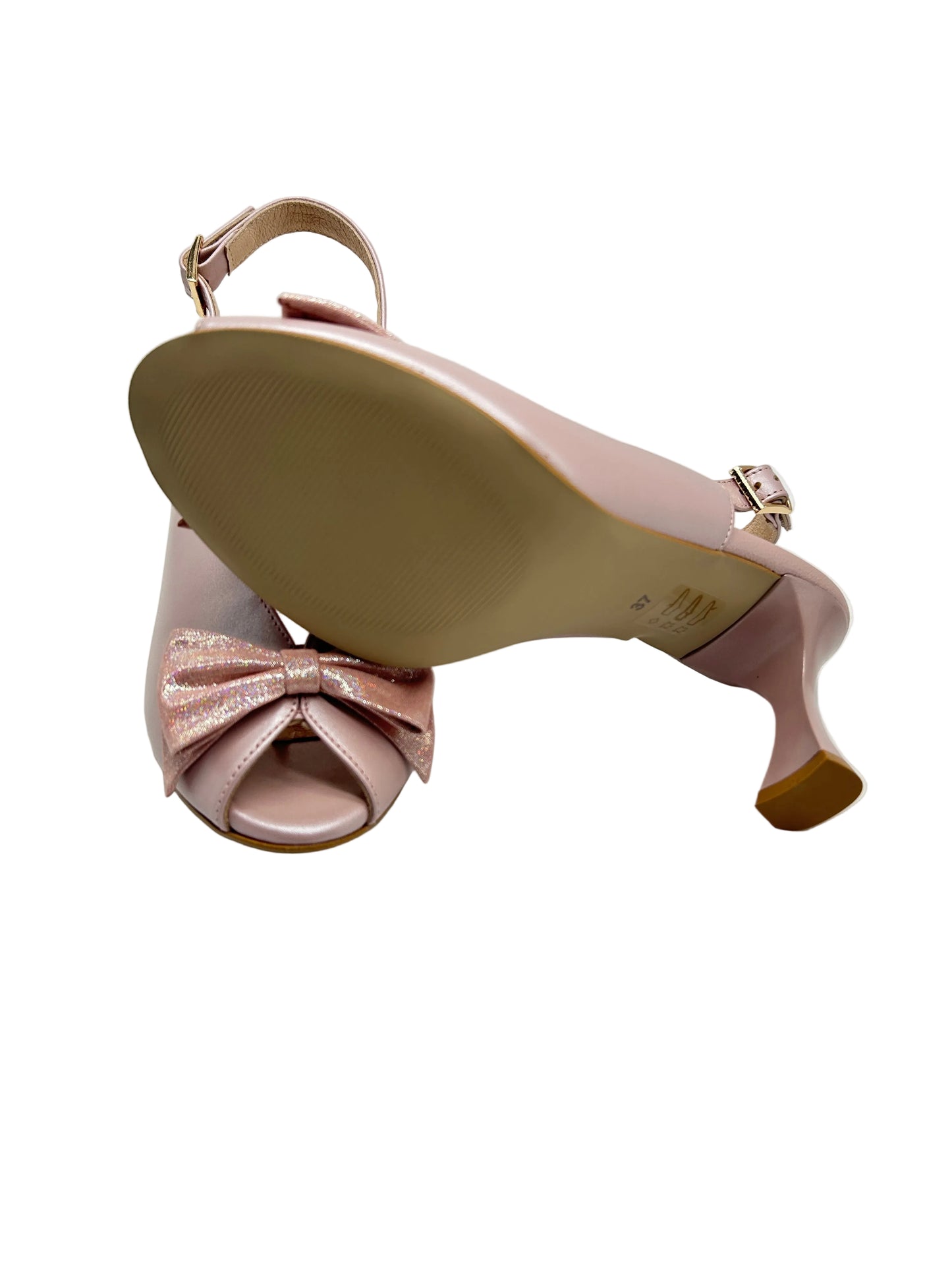 Emis S8497/218 624/492 Pink Slingback Heels with Peep Toe