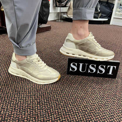 Susst Dawson25 Light Gold PU Sporty PU Runner