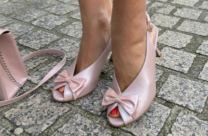 Emis S8497/218 624/492 Pink Slingback Heels with Peep Toe