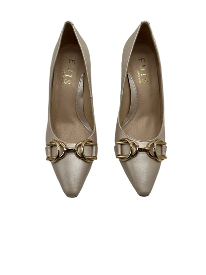 Emis S8228/F522 Beige 552 Heels with Gold Bar