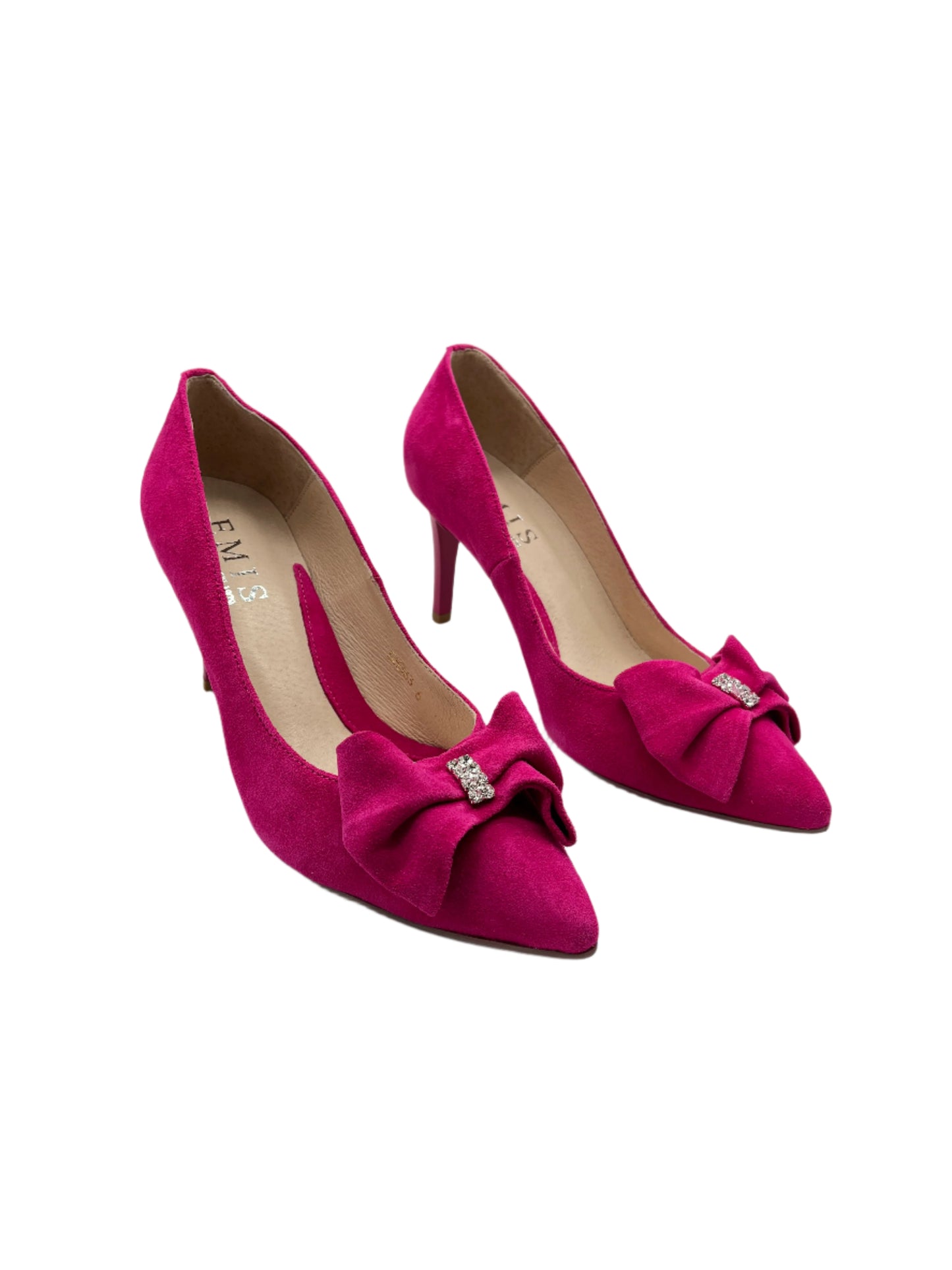 Emis Z8363/F802 Fuchsia 623 Suede Heels with Bow