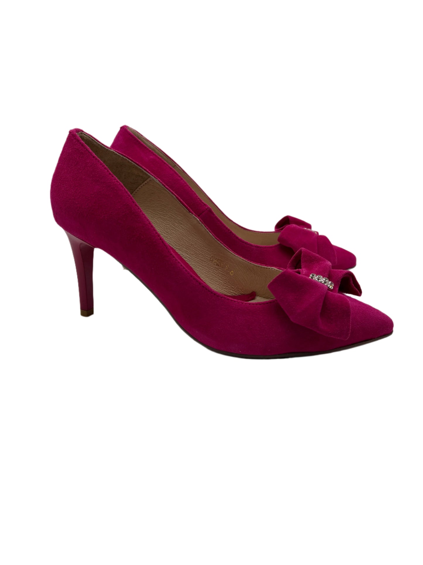 Emis Z8363/F802 Fuchsia 623 Suede Heels with Bow
