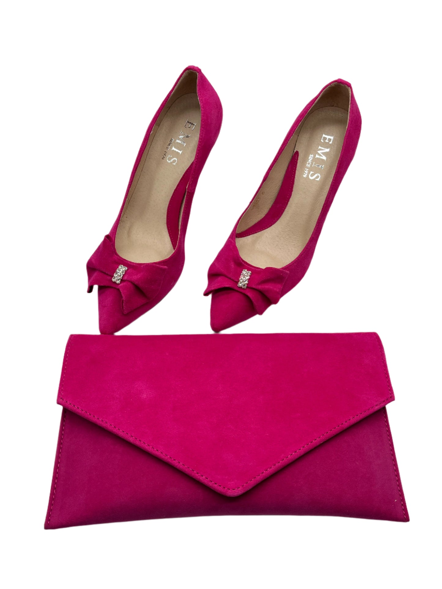 Emis Z8363/F802 Fuchsia 623 Suede Heels with Bow