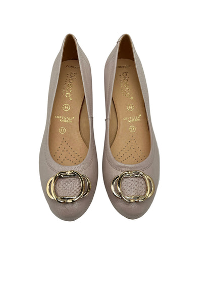 Bioeco by Arka 6415 2067+2763+1315 Metallic Pink Leather H Fit Block Heels