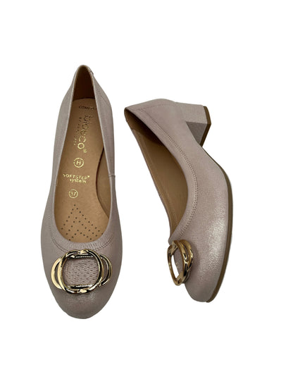 Bioeco by Arka 6415 2067+2763+1315 Metallic Pink Leather H Fit Block Heels