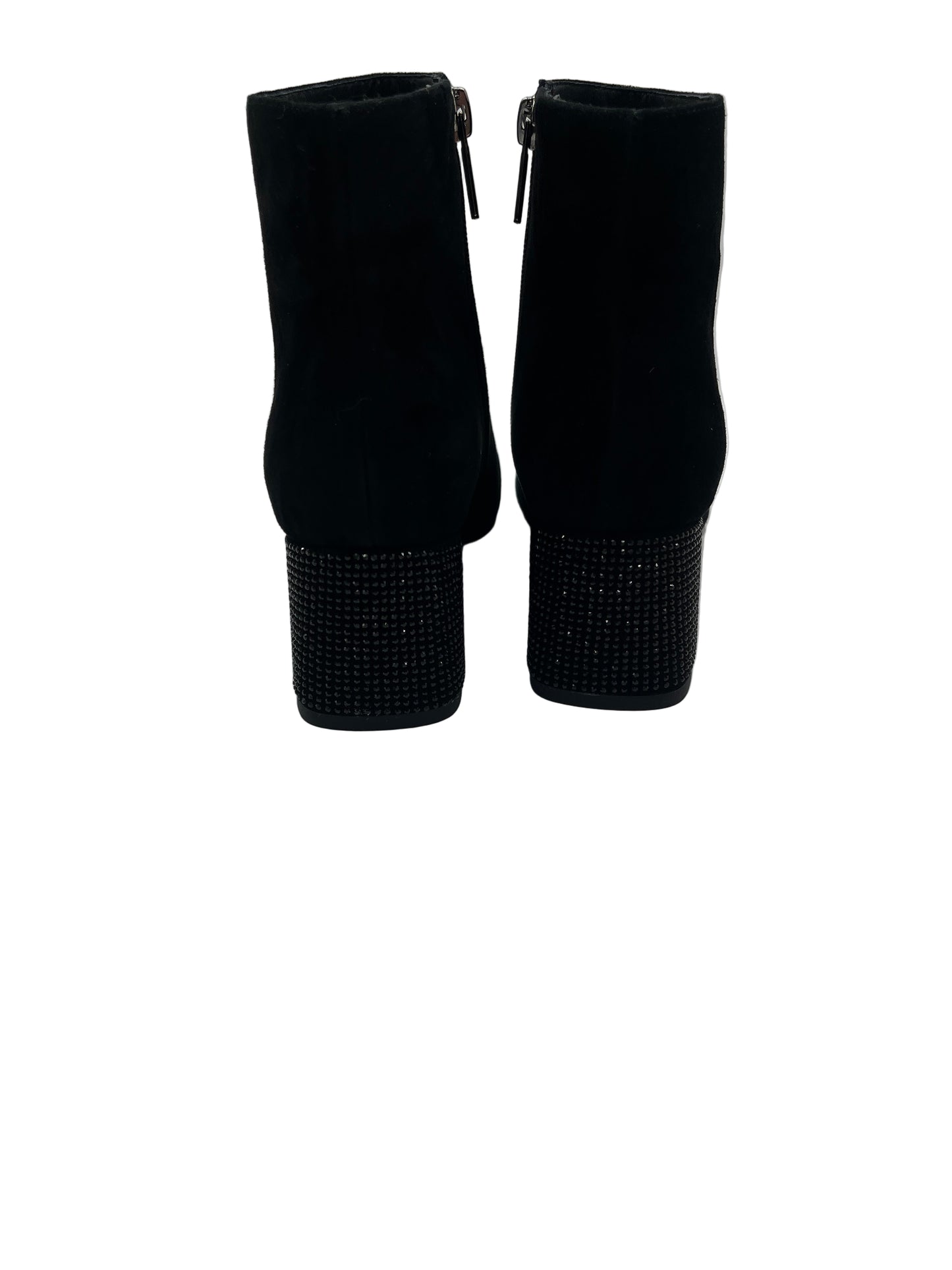 Loretta Vitale C1507 Black Suede & Sparkle Toe & Heel Ankle Boots