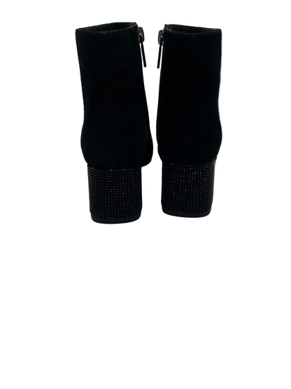 Loretta Vitale C1507 Black Suede & Sparkle Toe & Heel Ankle Boots