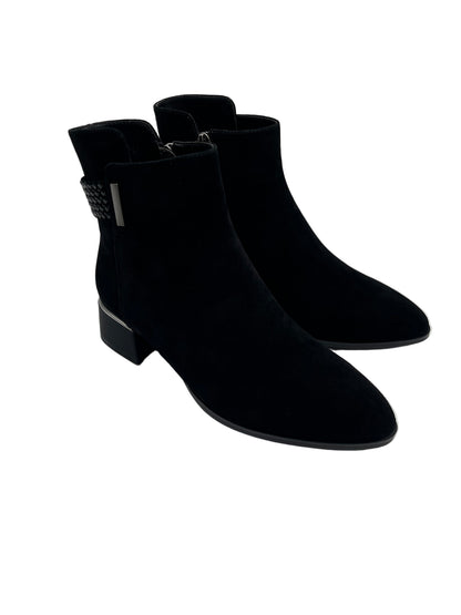 Loretta Vitale C9673 Black Suede Ankle Boots with Sparkle Back