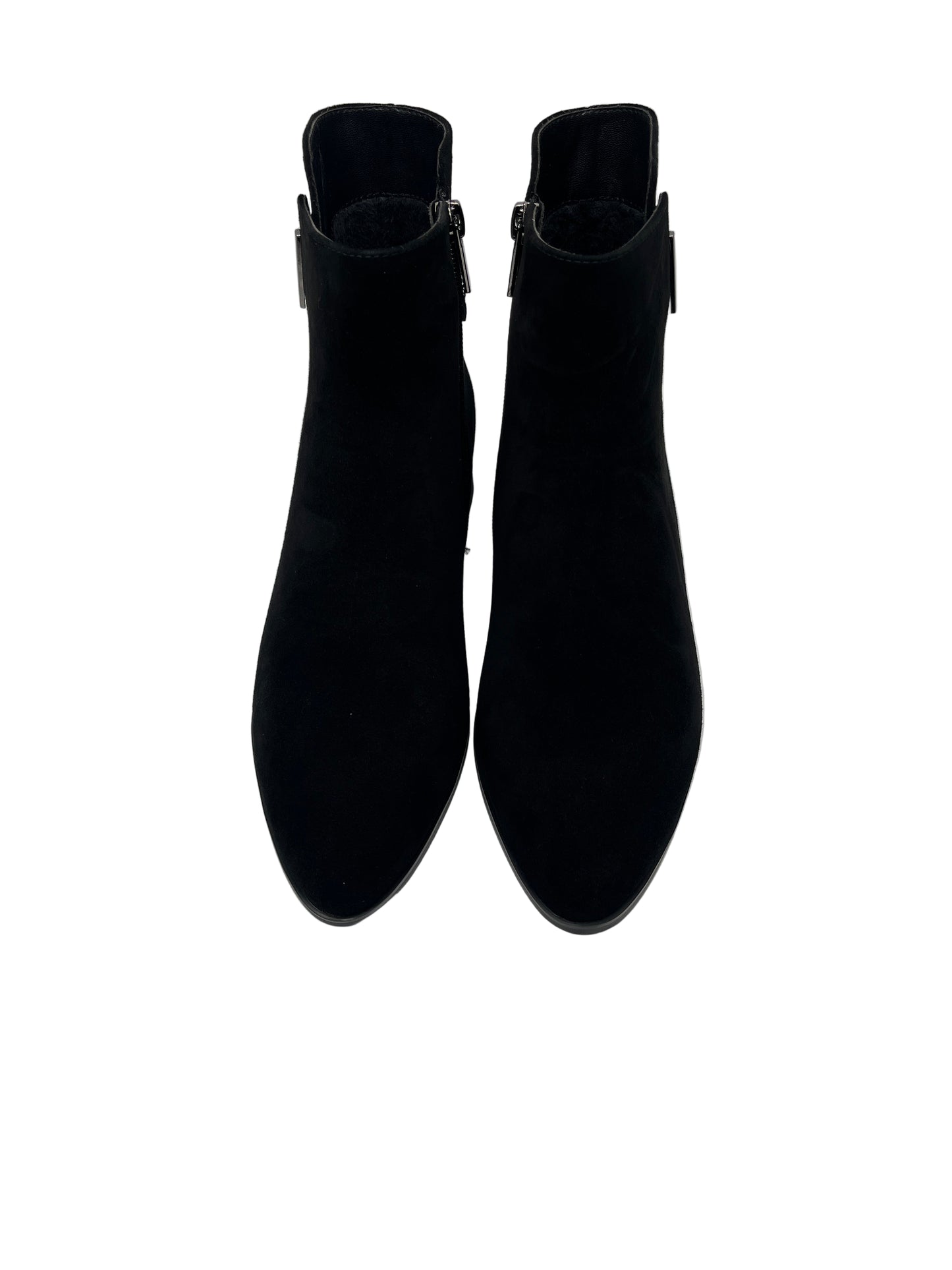 Loretta Vitale C9673 Black Suede Ankle Boots with Sparkle Back