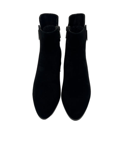 Loretta Vitale C9673 Black Suede Ankle Boots with Sparkle Back