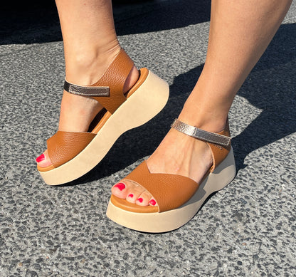 Oh My Sandals 5680 2544 Doya Roble Tan Bronze Ankle Strap Sandals