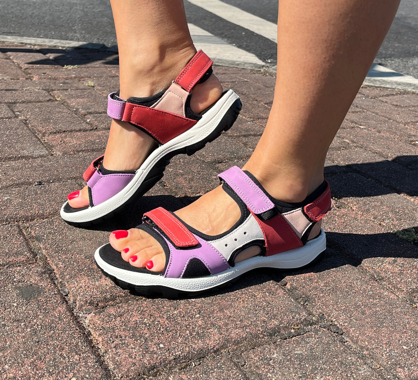 Rohde 5380 98 Multicolour Velcro Sandals with Slingback Strap