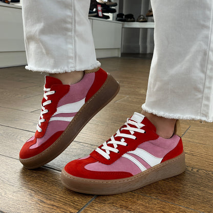 Gabor Comfort 86.475.48 Soft Pink & Red Combi G Fit Trainers