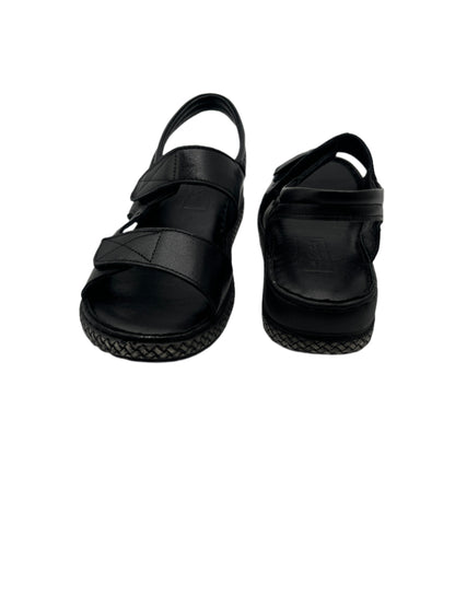 ZueKoos 200 Siyah Capri Black Velcro Sandals with Slingback Strap