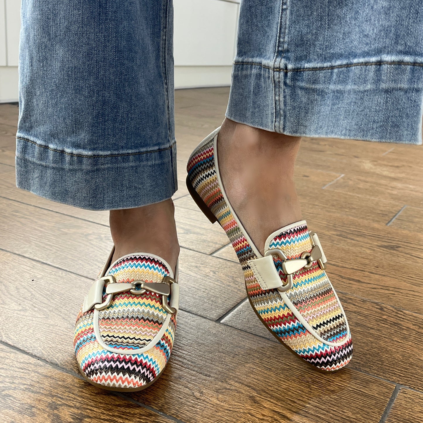 Gabor 85.214.41 Multicolour & Cream F Fit Slip On Loafers