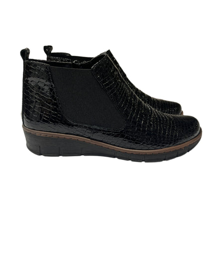 The Shoe Parlour by Phelan's Shoes 252-22 Black Patent Croc Ankle Boots