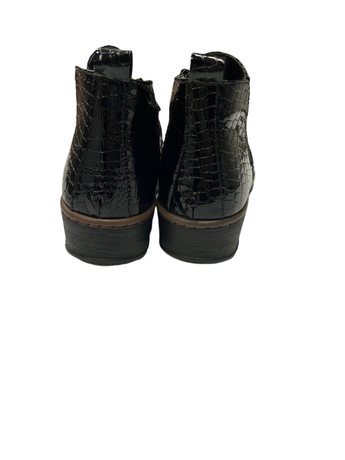 The Shoe Parlour by Phelan's Shoes 252-22 Black Patent Croc Ankle Boots