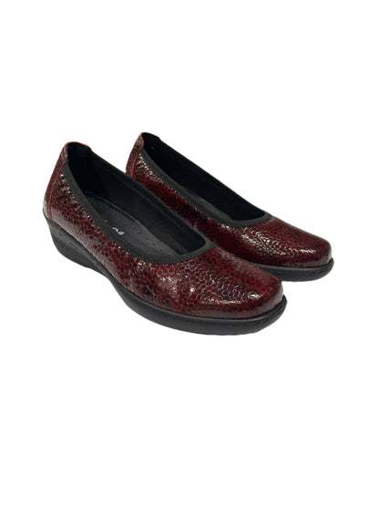 The Shoe Parlour by Phelan's Shoes 165-18 Bordo Wine Petek Patent Croc Pump Shoes