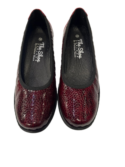 The Shoe Parlour by Phelan's Shoes 165-18 Bordo Wine Petek Patent Croc Pump Shoes