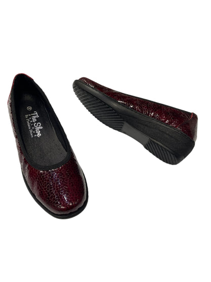 The Shoe Parlour by Phelan's Shoes 165-18 Bordo Wine Petek Patent Croc Pump Shoes