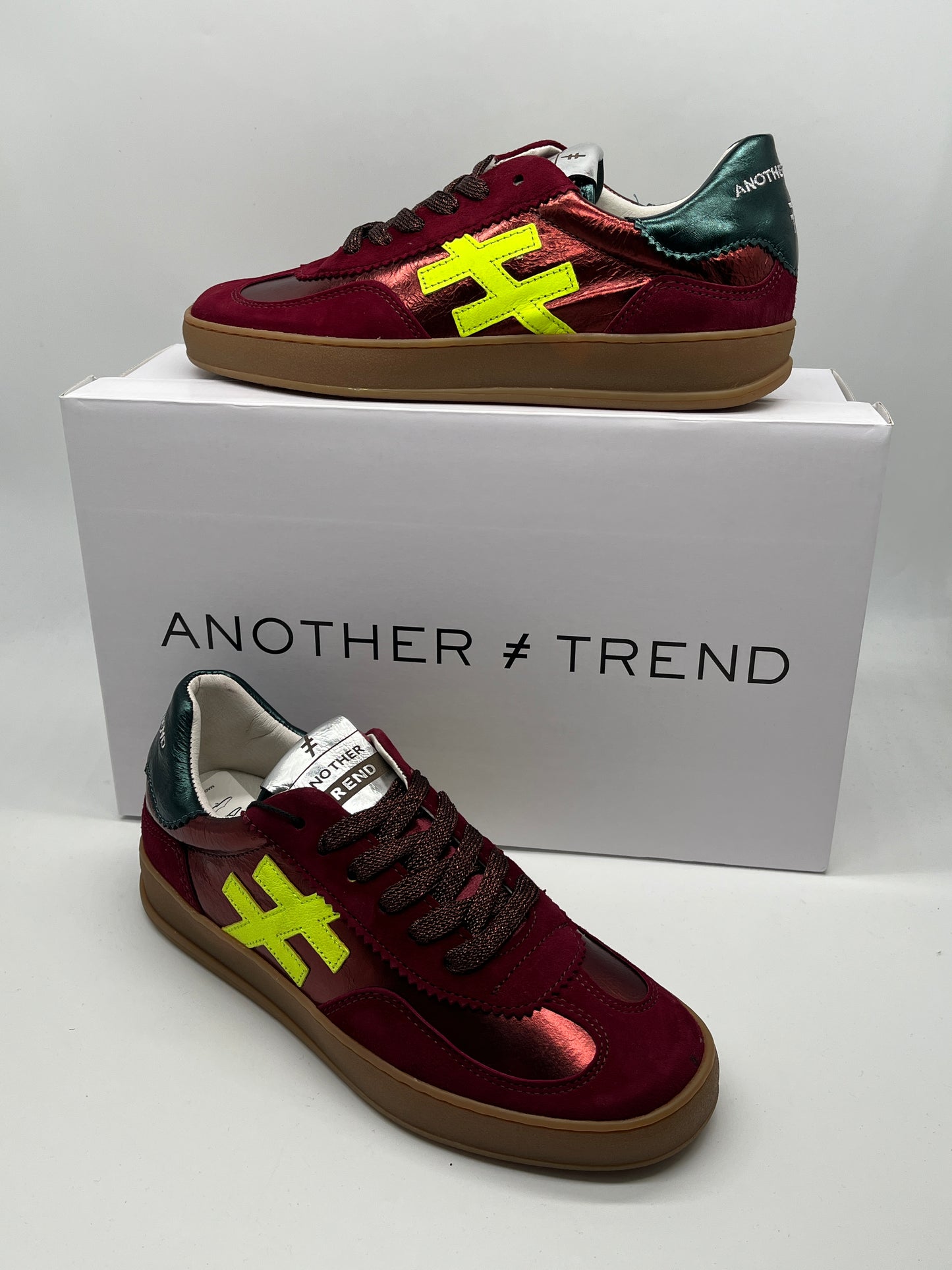 Another Trend A03280B2 Ante+Metal Frambuesa Raspberry Wine Neon Green Trainers