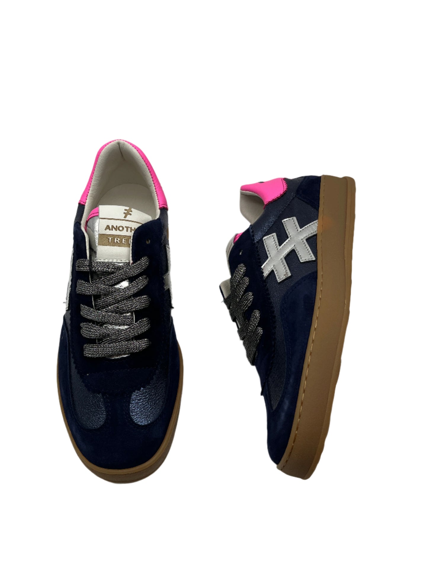 Another Trend A03280D2 Ante+Metal Ocean Navy Silver Pink Trainers
