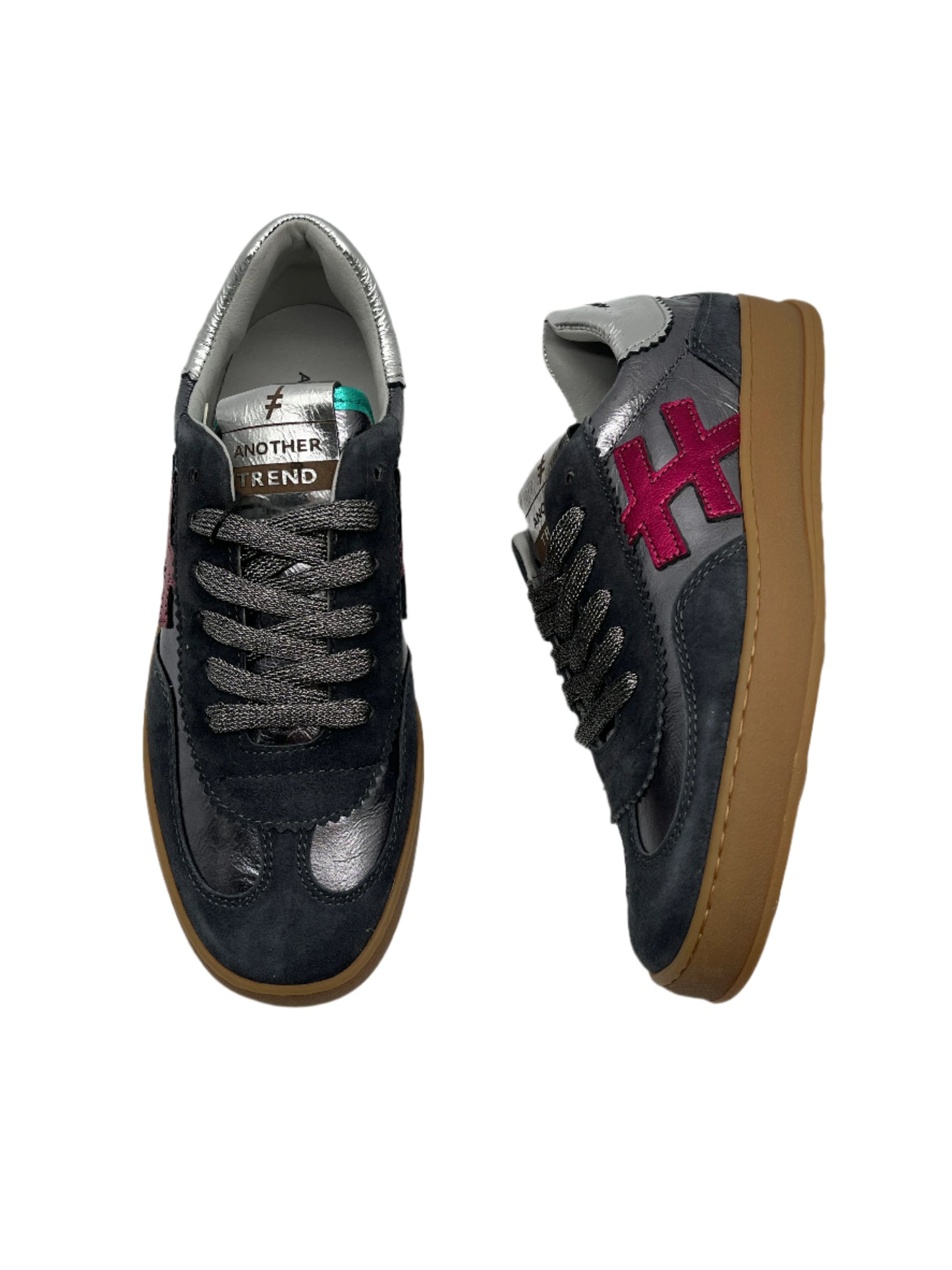 Another Trend A0328016 Ante+Metal Anthracite Silver Plum Trainers
