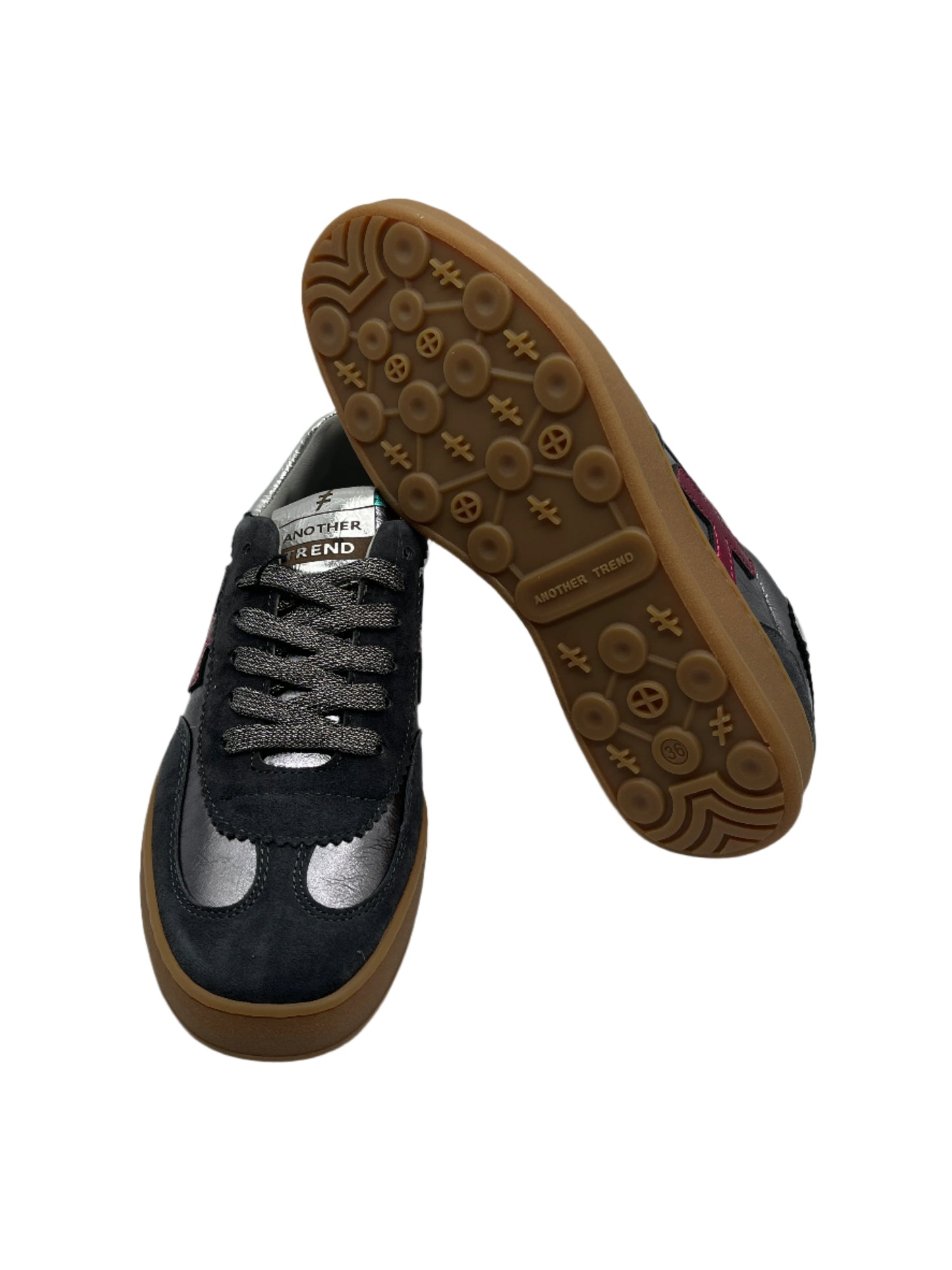 Another Trend A0328016 Ante+Metal Anthracite Silver Plum Trainers