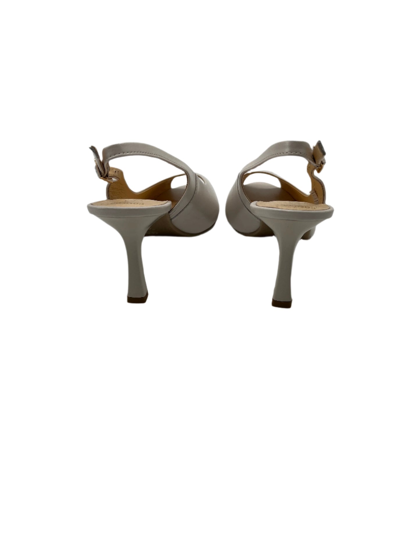 Bioeco by Arka 4180 2380+1315 Pearl Leather Heels with Slingback Strap & Peep Toe