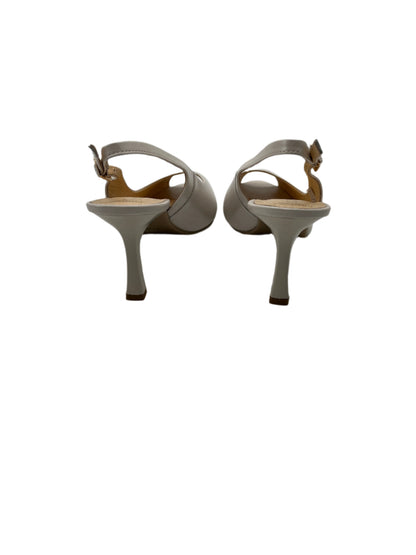 Bioeco by Arka 4180 2380+1315 Pearl Leather Heels with Slingback Strap & Peep Toe