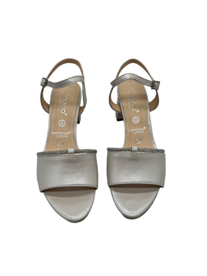 Bioeco by Arka 4040 2380+1661 Pearl Leather Block Heel Sandals with Slingback Strap