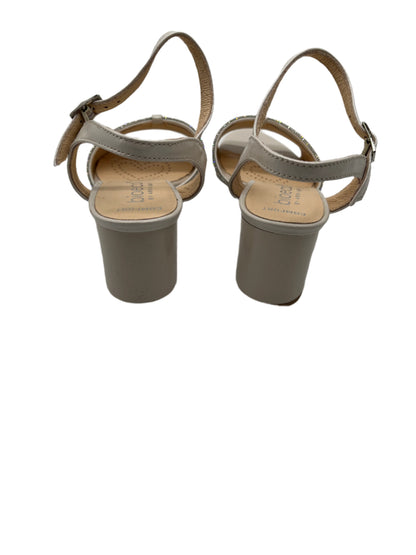 Bioeco by Arka 4040 2380+1661 Pearl Leather Block Heel Sandals with Slingback Strap