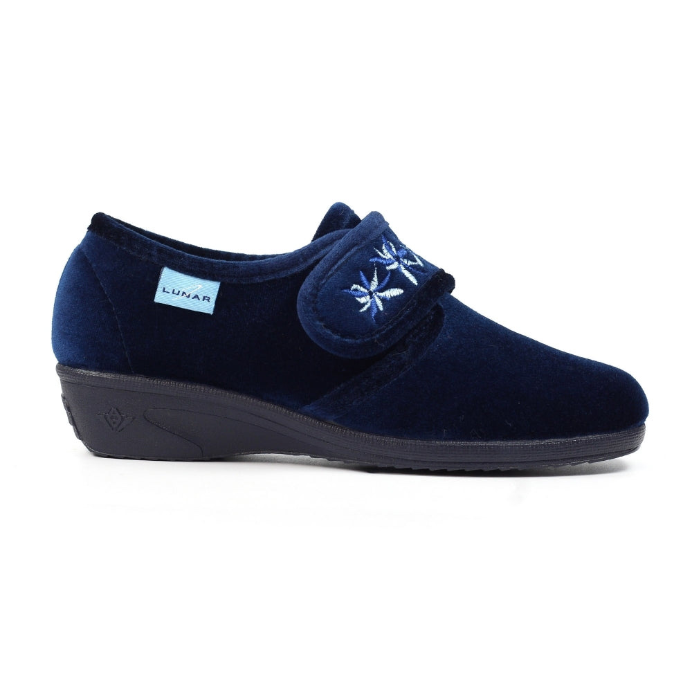 Lunar KLA035 BL Navy Paula II Velcro Slippers