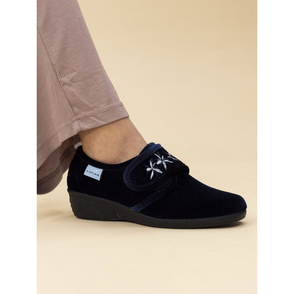 Lunar KLA035 BL Navy Paula II Velcro Slippers