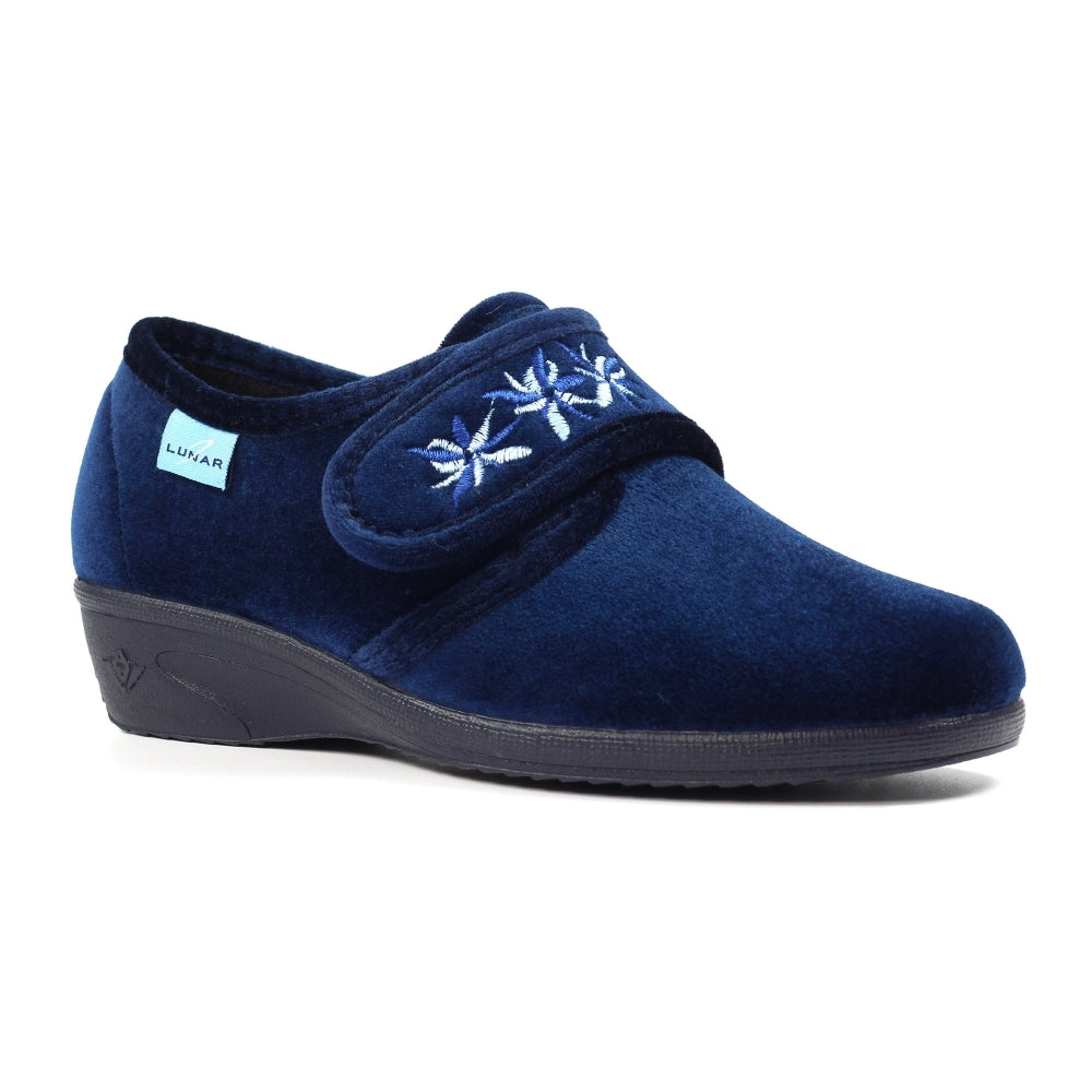 Lunar KLA035 BL Navy Paula II Velcro Slippers