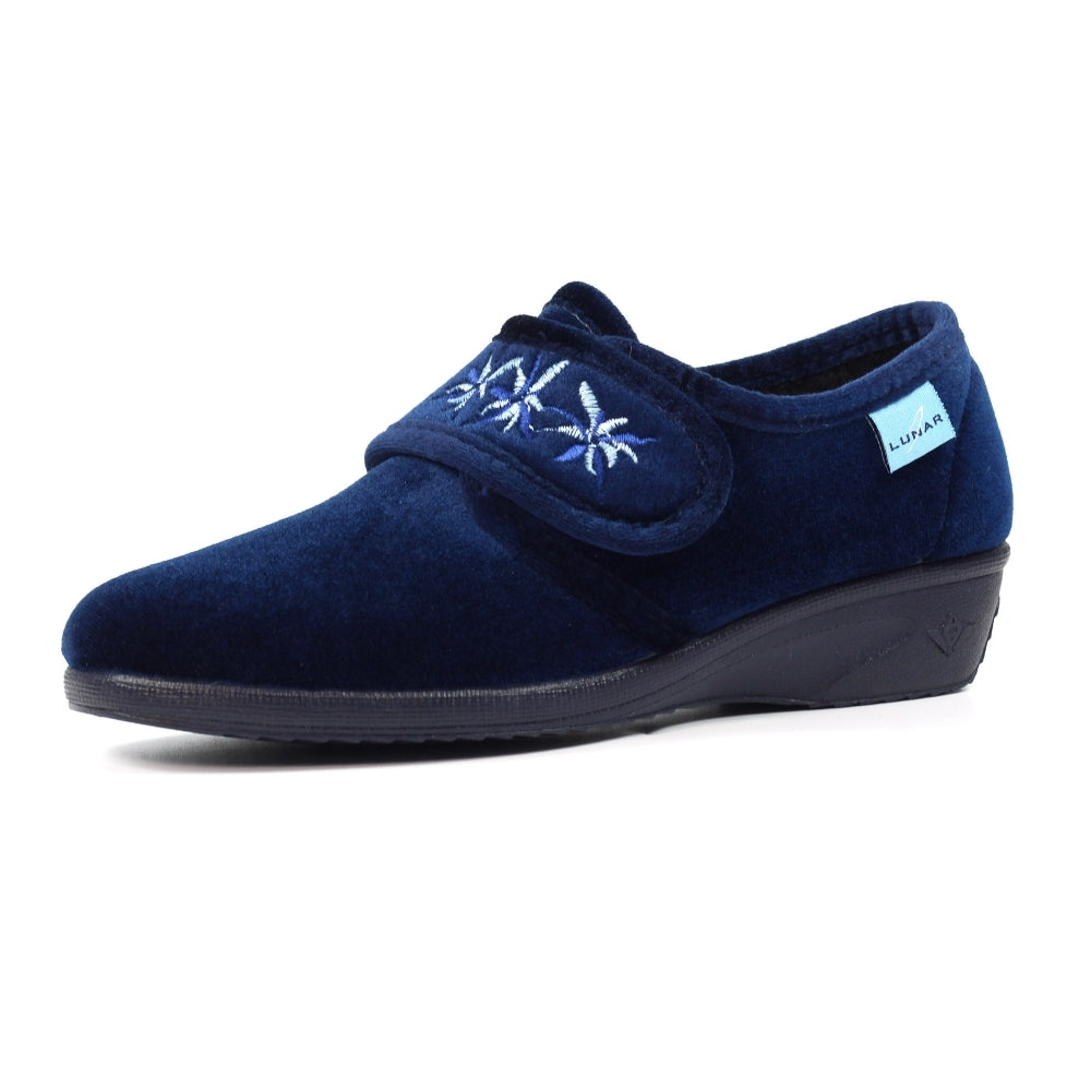 Lunar KLA035 BL Navy Paula II Velcro Slippers