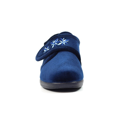 Lunar KLA035 BL Navy Paula II Velcro Slippers