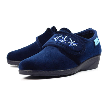 Lunar KLA035 BL Navy Paula II Velcro Slippers