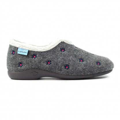 Lunar KLA250 Havana Grey Flower Slippers