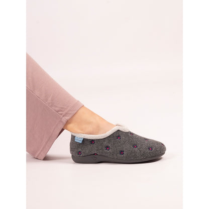 Lunar KLA250 Havana Grey Flower Slippers
