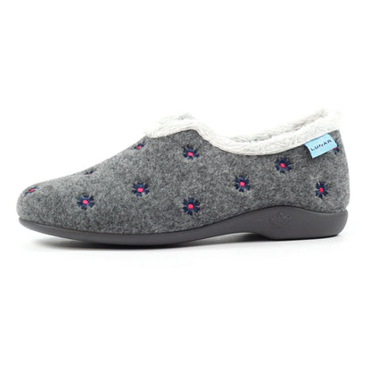 Lunar KLA250 Havana Grey Flower Slippers