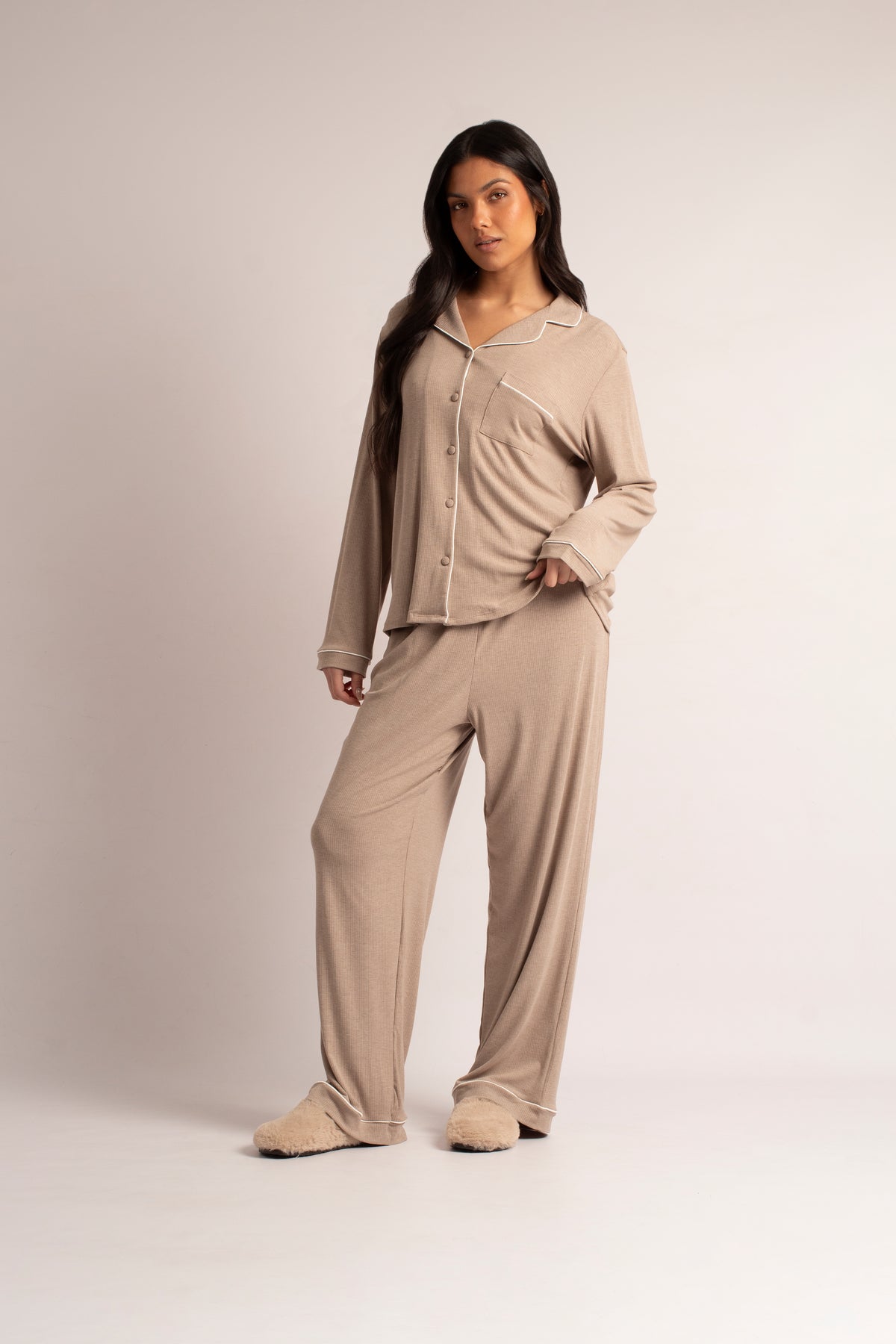 Lunar KLC002 BG Rhianna Beige Mule Slippers