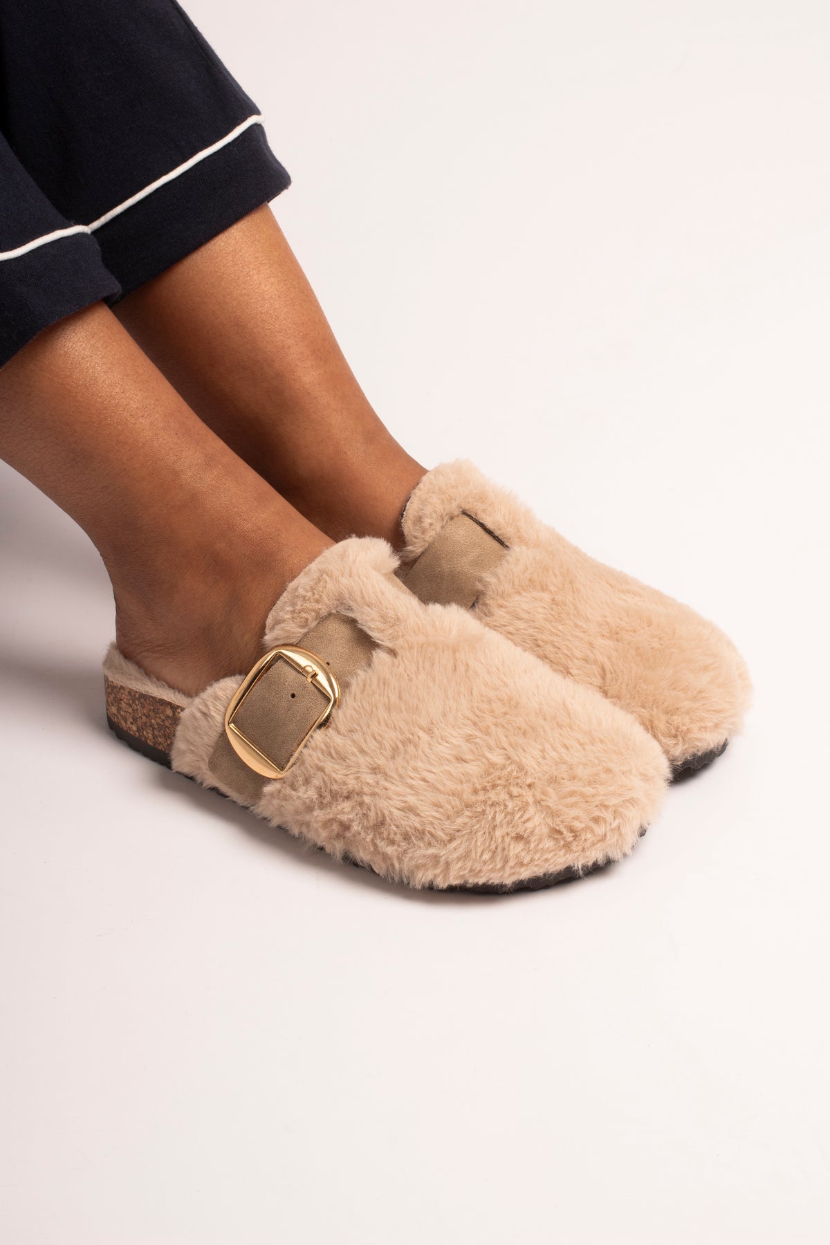Lunar KLC002 BG Rhianna Beige Mule Slippers