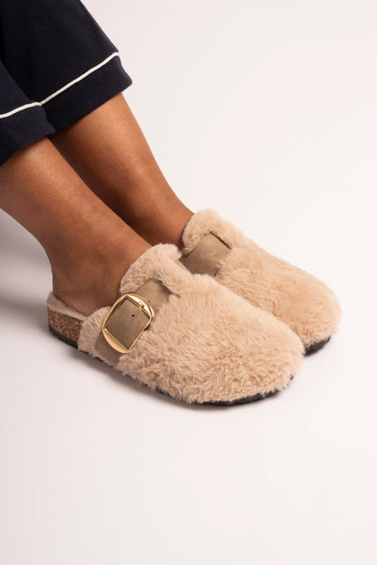Lunar KLC002 BG Rhianna Beige Mule Slippers