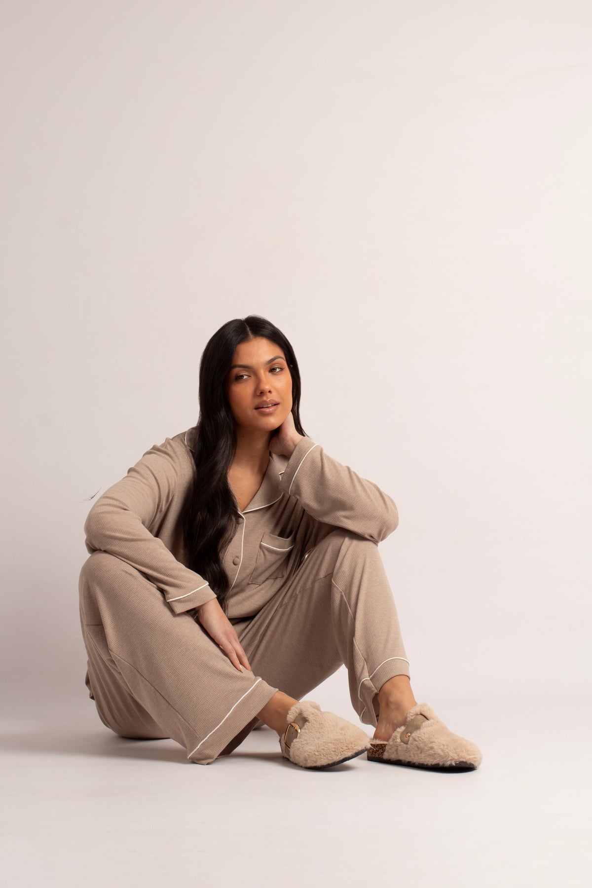 Lunar KLC002 BG Rhianna Beige Mule Slippers