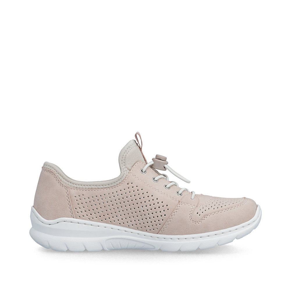Rieker L3254-32 Rose, Pearl Cream F 1/2 Elastic Speed Lace Shoes