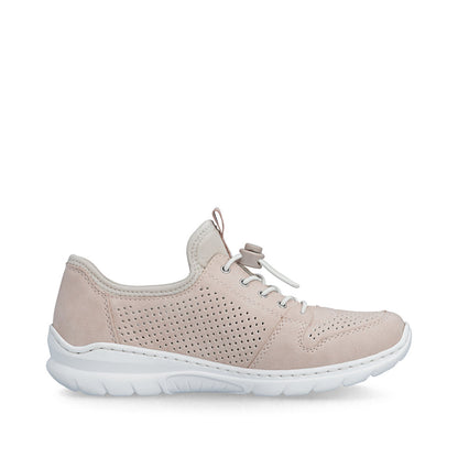 Rieker L3254-32 Rose, Pearl Cream F 1/2 Elastic Speed Lace Shoes