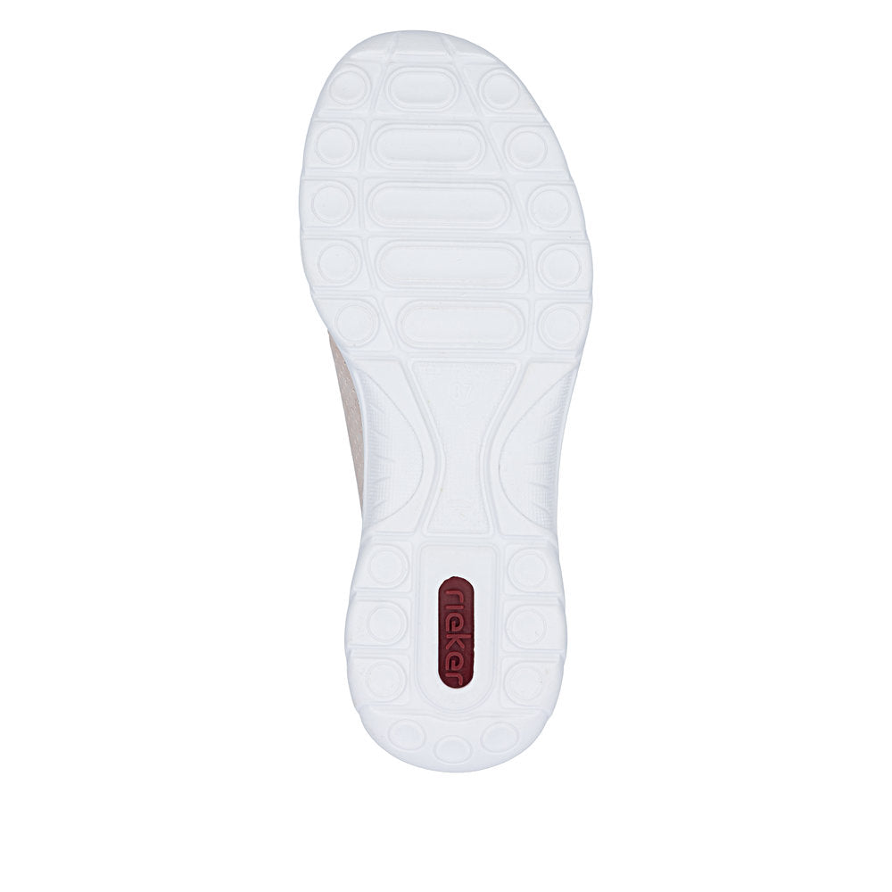 Rieker L3254-32 Rose, Pearl Cream F 1/2 Elastic Speed Lace Shoes
