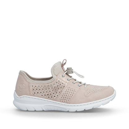 Rieker L3254-32 Rose, Pearl Cream F 1/2 Elastic Speed Lace Shoes